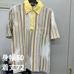 MORA ストライプ ポロシャツ M ゴルフシャツ　イタリア製