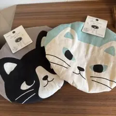 猫の顔 スツールカバー 2点セット　セリア