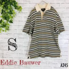 Eddie Bauer エディバウワー ストライプ ポロ S コットン100%