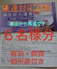 最新です【オマケ2まい】常磐興産株主優待券スパリゾートハワイアンズ入場券6枚など