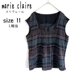 【marie claire】ドット柄ノースリーブカットソー 薄地 サイドジップ