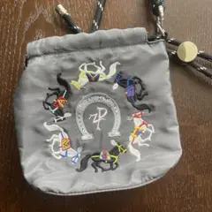 馬の刺繍 グレー ショルダーバッグ