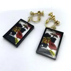 【透け感がおしゃれ】花札イヤリング