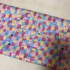 猫柄　綿生地 日本製　オックス生地