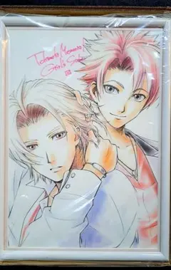ときめきメモリアル　GS VISA 直筆サイン　額装イラスト　紺野玉緒　設楽聖司 ときめきメモリアル GS VISA 直筆サイン 額装イラスト 紺野玉緒