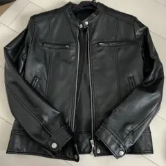 &nostalgia ブラックレザーシングルライダースジャケット