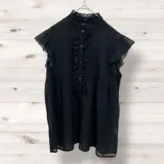 GU フリルブラウス　シャツ　ドット　華奢　可愛い　969B