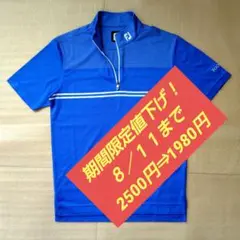 FJ 青 ジップアップ ゴルフシャツ
