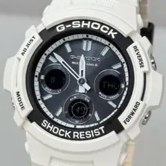 極美品 G-SHOCK AWG-M100SBW 電波ソーラー ブラック アナデジ