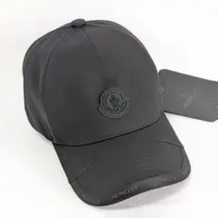 MONCLER キャップ ブラック ロゴ 帽子 フリー ユニセックス