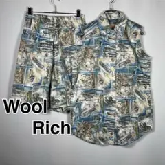 90s ウールリッチ セットアップ ノースリーブ ショートパンツ アロハデザイン