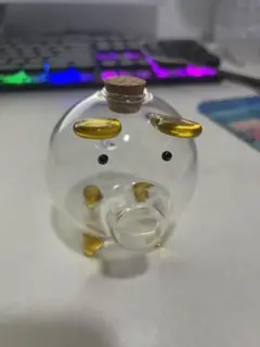 ブタ型ガラス瓶 コルク蓋付き