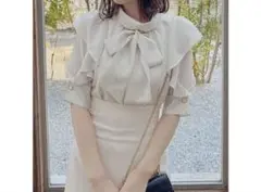 ダズリン　dazzlin フリルリボン2WAY5分袖ブラウス　新品未使用　春夏秋