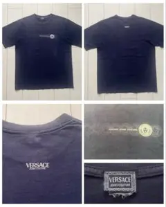 90s VERSACE ベルサーチ メデューサ Tシャツ ネイビー 両面 XL