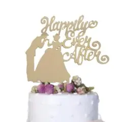 ケーキトッパー ウエディング シンデレラ ケーキピック プリンセス ゴールド