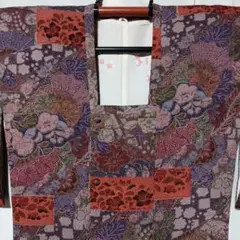 正絹〜道行着(コート)〜金彩〜草花文〜未使用品