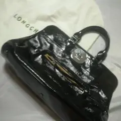 18S 超美品 ロンシャン LONGCHAMP ハンドバッグ エナメル