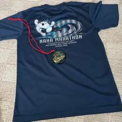 那覇マラソン Tシャツ メダル セット NAHAマラソン ネイビー ランニング