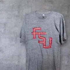 【THE TRACK SHIRT】FSUロゴ グレー シャツ XL 古着 海外