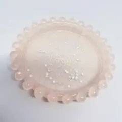 【ハンドメイド】no.10 ミルククラウンの丸型小物トレー　ピンク　星のラメ