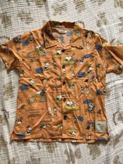 PEANUTS スヌーピー 半袖シャツ 120cm オレンジ