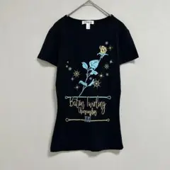 チャコット グラフィック プリント Tシャツ 【M】 ブラック 半袖 バラ