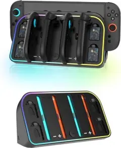 Switch 2 ジョイコン 充電スタンド 2組同時充電 RGBライト 急速充電