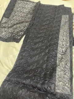 花柄刺繍オーガンジー生地