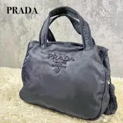 ✨極美品✨プラダ ハンドバッグ ビジュー 手提げ ナイロン 黒