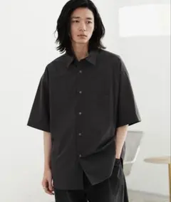 WYMダークグレー 半袖シャツ ポケット付き