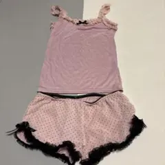 BERADIENCE ピンクドット柄 タンクトップとショートパンツ　セットアップ
