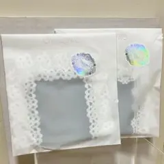 2枚セット⭐︎近沢レース⭐︎ポケット付ハーフハンカチ/ミニヨン&ハートレース