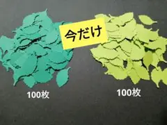 クラフトパンチ　葉っぱ　100枚×2色