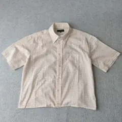 old unknown チェック シャツ 短丈 ボックスシルエット