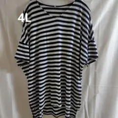 大きいサイズ4L　ストライプTシャツ