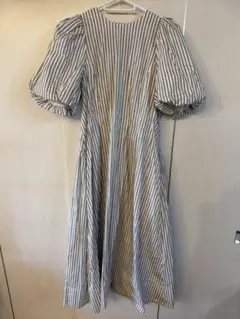 CELFORD ストライプパフスリーブワンピース