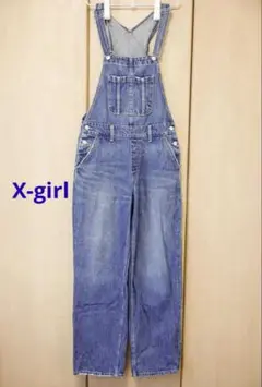 X-girl エックスガール ヴィンテージ ブルー デニム オーバーオール