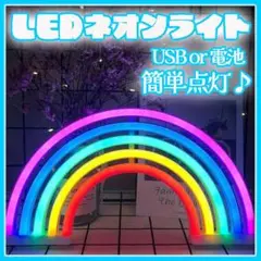 LEDネオンサイン 看板ライト 虹レインボー 屋内装飾おしゃれ 電池USB式a