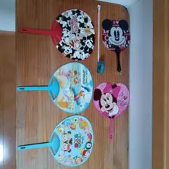 ディズニーキャラクター うちわ 5個セット ミッキー ミニー