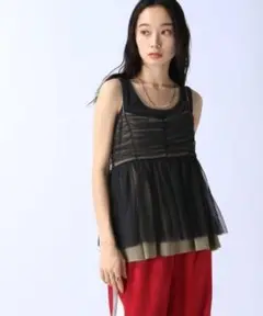 JEANASIS シアードッキングギャザーキャミ