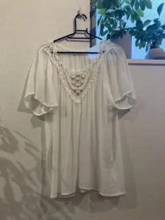 AS KNOW AS ホワイトチュニック 半袖