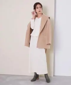 ROPE ダブルクロスIラインスカート ロペ ホワイト アイラインスカート