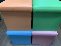 座れるカラフル収納スツールセット 30x30