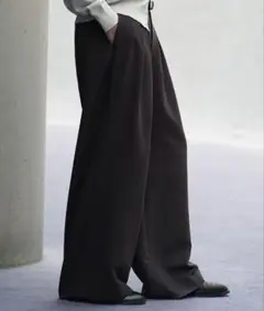 SLIGHT FLARE DOUBLE CLOTH BAGGY SLACKS