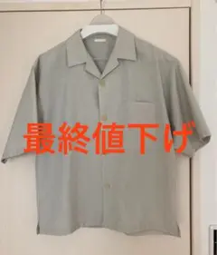 美品GU オープンカラーシャツ Mサイズ オープンカラー オフ白