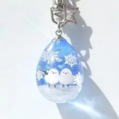 No.203 シマエナガのキーホルダ(雪原)