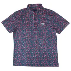【美品】Callaway ポロシャツ LL ネイビー/レッド