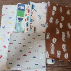 くるま柄布地 6枚セット