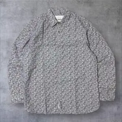 【JOHN ROCHA】ジュンロシャ花柄 総柄 長袖シャツ刺繍ロゴ メンズM