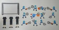 サッカー★青★色紙・寄せ書き用シール12枚セット★卒業　引退　アルバム